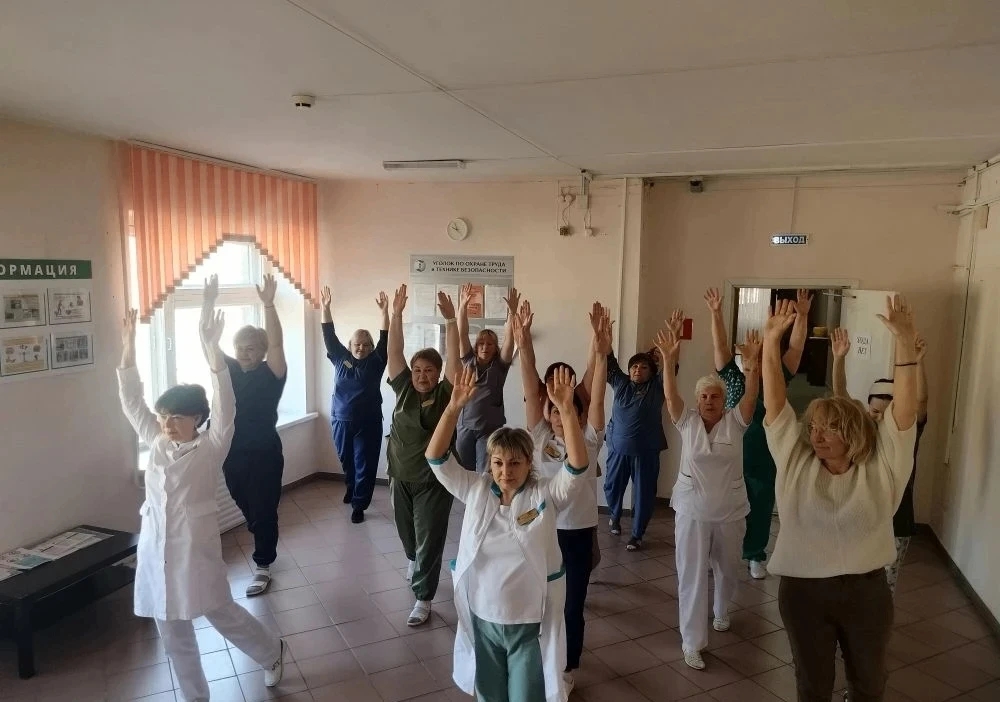 В Стерлитамакском филиале РКВД в рамках Всероссийской акции «Будь здоров!» прошла утренняя зарядка с пациентами
